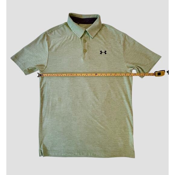 Under Armour Polo Men Small Polo Shirt Heat Gear Loose Fit Light Green Heather - Picture 6 of 16